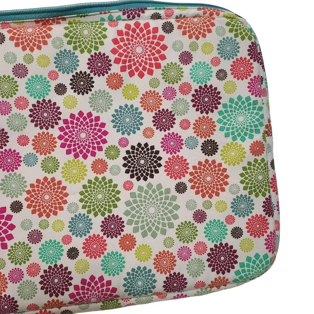 C.R. Gibson Iota Chic Laptop Sleeve Padded Bag Zip Close Geometric Multicolored